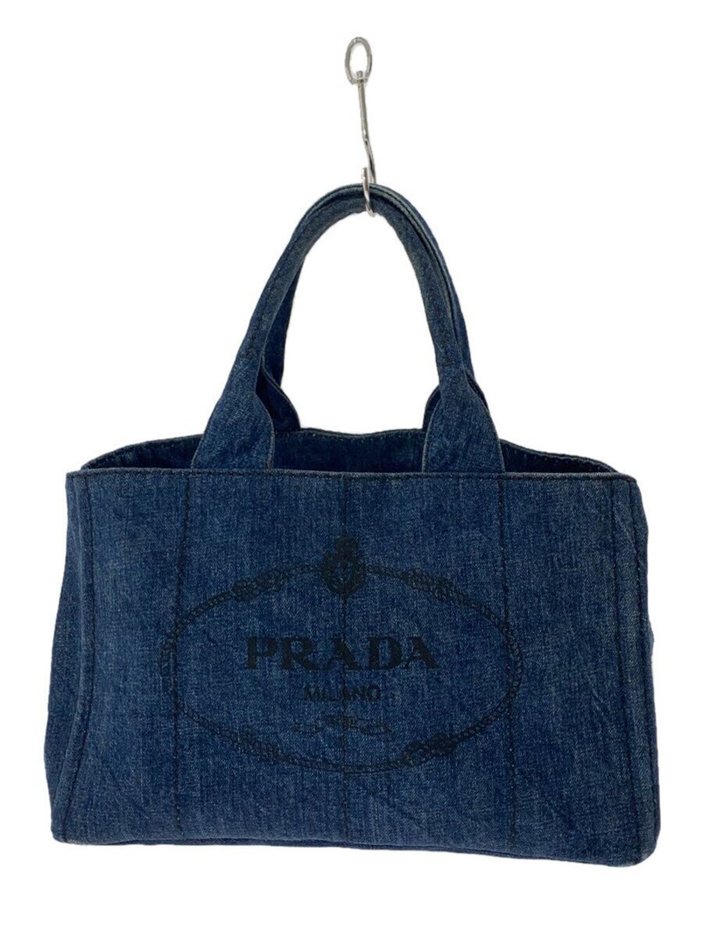 Prada Handbag Denim Indigo Blue